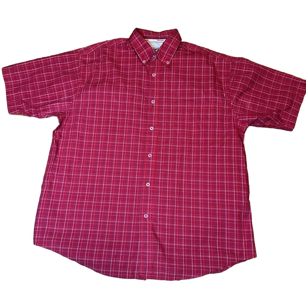 Wrangler Shirt Size L Mens Red Hero Classic Oxford Business Casual Button-Down